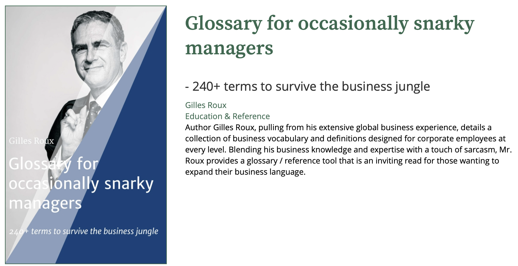 New Book Glossary for occasionally snarky managers Copper Oak